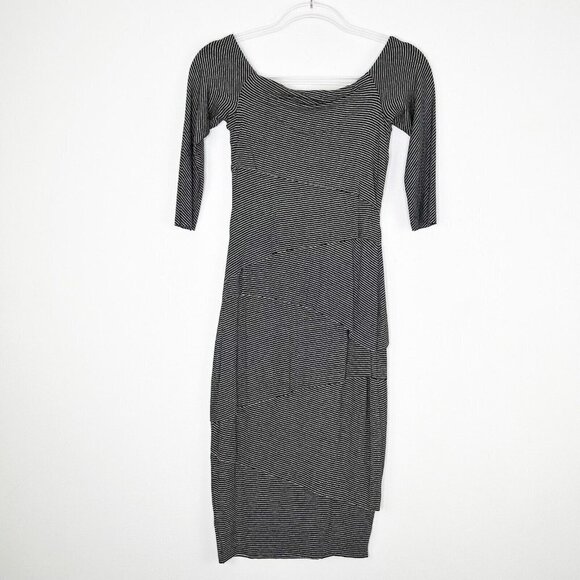 Bailey 44 Tiered Bandage Dress Womens Size Small Black White - Picture 3 of 11